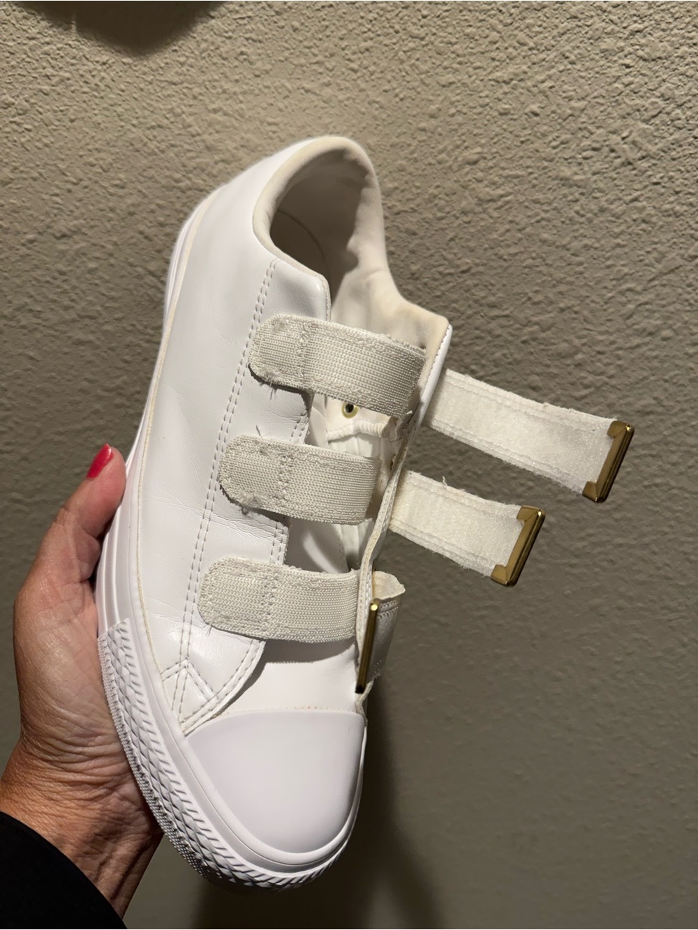 Converse Chuck Taylor All Star 3V Ox Low-top White w/ gold tone accents Size 10 - Picture 10 of 12